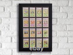 16 Card PSA Frames, Premium Quality, Solid Real Wood, CGC MTG Pokemon Wall Case