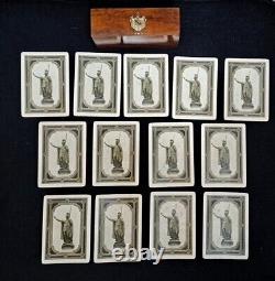 1901 Vintage Wall Nichols Hawaiian Playing Cards Complete Set withKOA Wood Box