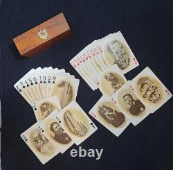 1901 Vintage Wall Nichols Hawaiian Playing Cards Complete Set withKOA Wood Box