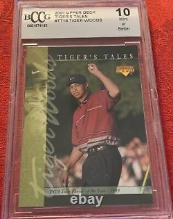 2001 UD Tiger Woods PGA Tour Player Of The Year 1999 BCCG Graded 10 Card