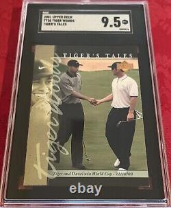 2001 UD Tiger Woods #TT30 Tiger & Duval Win World Cup SGC 9.5 Graded Card