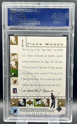 2003 Upper Deck Major Champions Tiger Woods PSA 10 GEM MT PGA Golf Card #MC-34