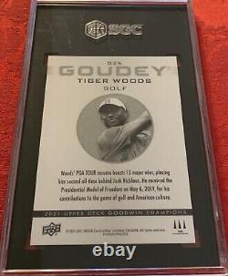 2021 UD Goodwin champions Tiger Woods SGC graded 9.5 card