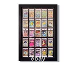 25 Card PSA Frames, Premium Quality, Solid Real Wood, CGC MTG Pokemon Wall Case