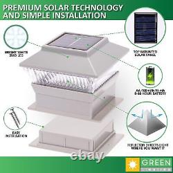 GreenLighting Standard #1 (Gray, 8 Pack) Solar Post Cap Lights Fits 4x4 Nomin