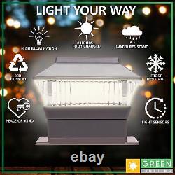 GreenLighting Standard #1 (Gray, 8 Pack) Solar Post Cap Lights Fits 4x4 Nomin