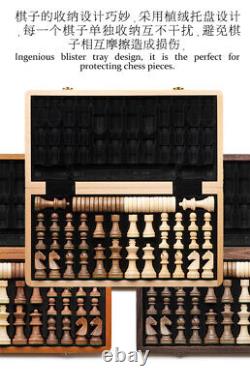 High-grade Solid Wood Chess Set Children's Folding Chess Box Wooden Chess Stock