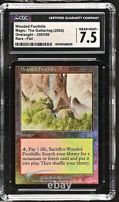 MTG FOIL WOODED FOOTHILLS #1 Graded 7.5 ONSLAUGHT RARE (see photos)