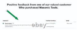 Masonic Standard Working Tools Set Gold Full Size Pine Wooden Box Gavel + Plate
