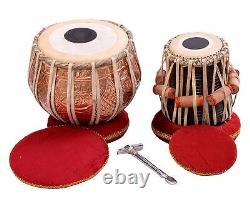 SAI MUSICAL Tabla Drum Set, Colored Bayan, Finest Dayan with, Hammer, Cushions