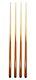 Set Of 4 Pool Cues 4-prong 57 One-piece House Bar Billiard Pool Cue Stick