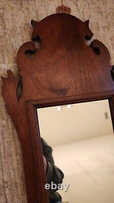 Set of 3 Vtg SMALL MAHOGANY CHIPPENDALE MIRRORS CARVED COUNTRY Wall Grouping