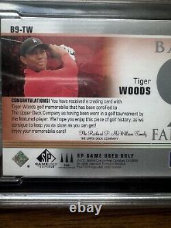 Tiger Woods 2021 Sp Game Used Back 9 Fabrics Game Used Relic! Sgc 7