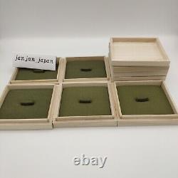 Wooden Tsuba Box 10 Pieces Set Made in Japan for Antique Collector