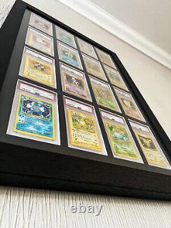 16 Cadres PSA pour cartes, qualité premium, en bois massif véritable, étui mural CGC MTG Pokemon
