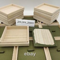 Boîte de Tsuba en bois, ensemble de 10 pièces fabriqué au Japon pour collectionneur d'antiquités.