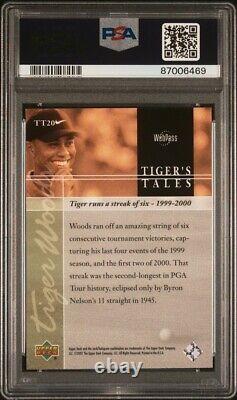 Carte de golf Tiger Woods 2001 Upper Deck Tiger's Tales TT20 psa 10