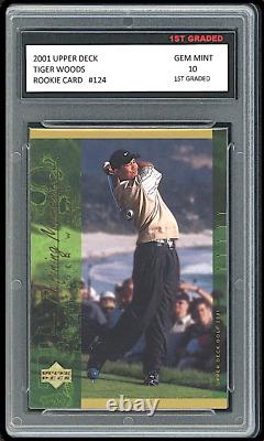 Carte de recrue Tiger Woods 2001 Upper Deck Pga Usa/Golf/Golfer 1st Graded 10 #124