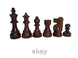 Ensemble d'échecs Standard Staunton Anjun en bois 3X Poids 4Q 3 3/4 K