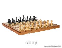 Ensemble d'échecs pliable en bois standard pour tournoi à New York NOIR - Article cadeau