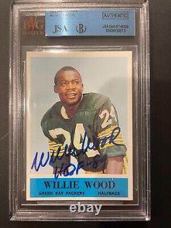 Willie Wood a signé la carte de 2ème année de Philadelphia 1964 des Green Bay Packers JSA Auth